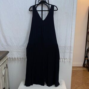AnyBody Lounge Wide Leg Jumpsuit 2XP Black Sleeveless Soft Stretch